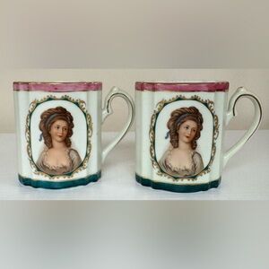 Royal Vienna Antique Chocolate Cups in Victorian Style